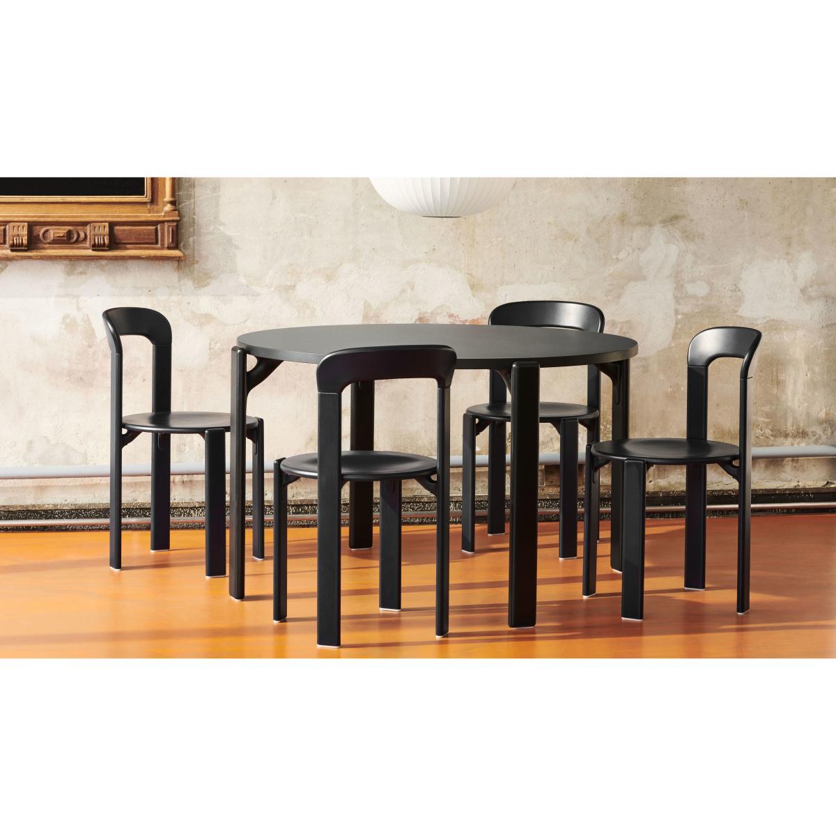 Rey Stacking chair - / By Bruno Rey x Dietiker, 1971 - Wood by Hay Black – image 3