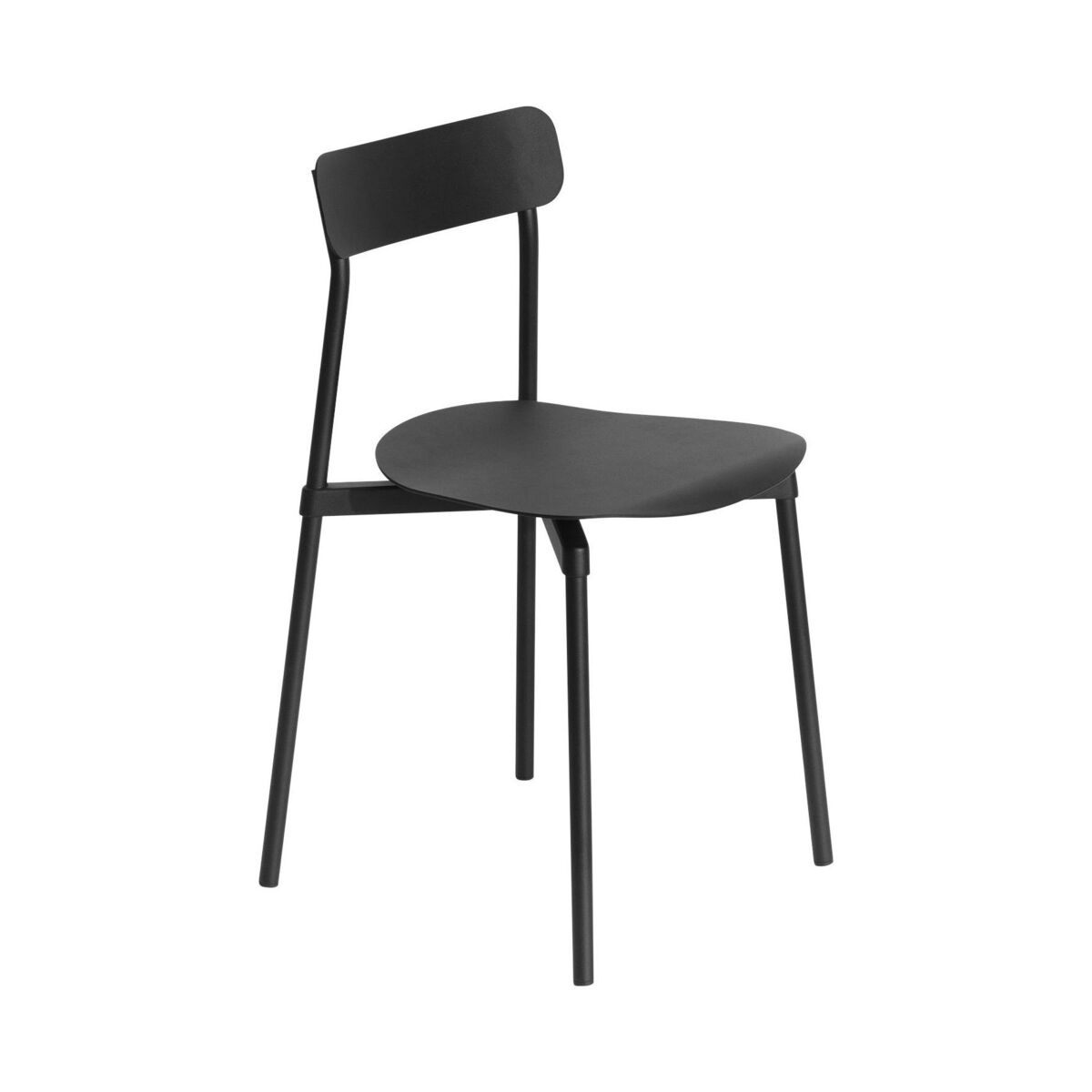 Fromme Stacking chair - / Aluminium by Petite Friture Black – image 1