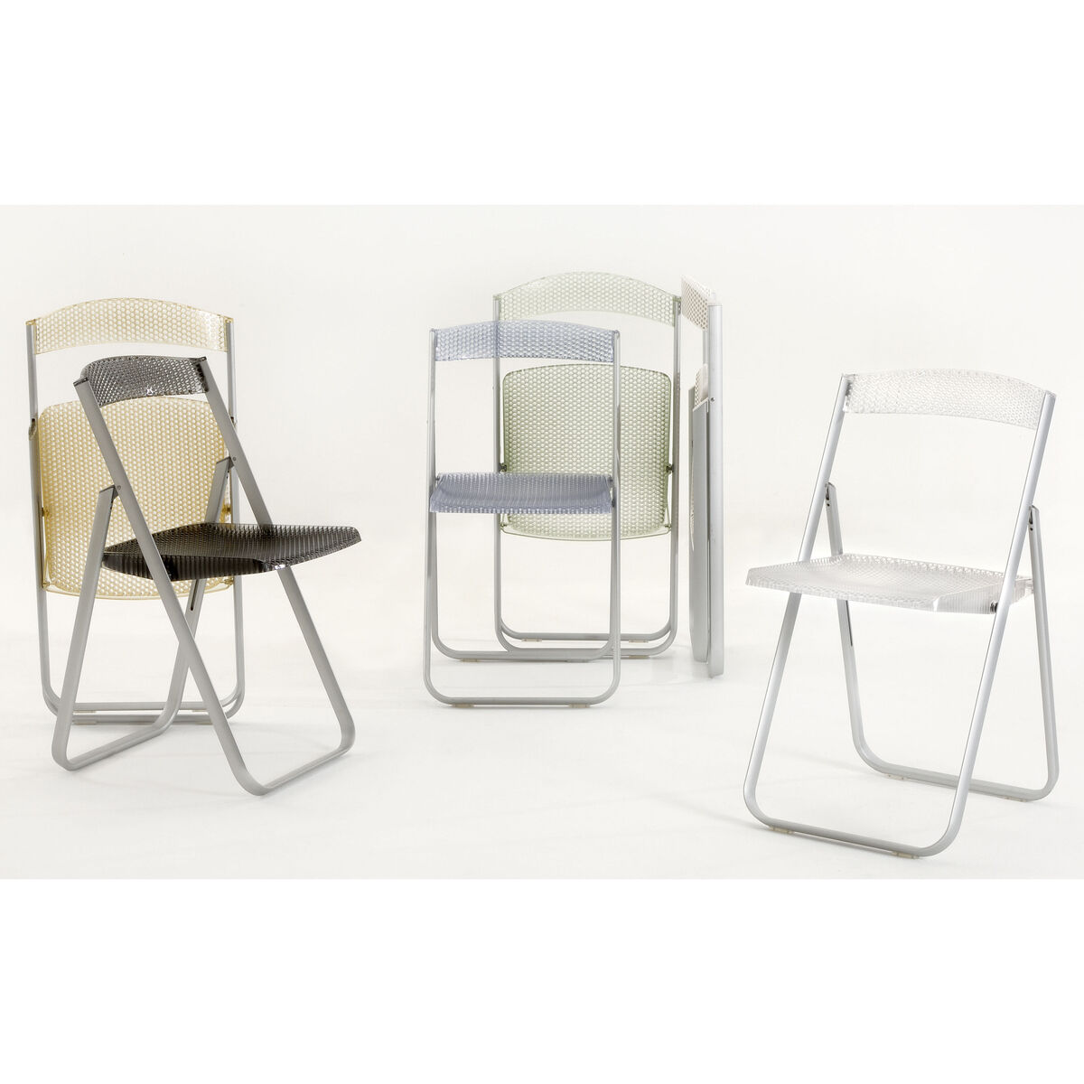 Honeycomb Folding chair - Polycarbonate & metal structure by Kartell Grey – image 2
