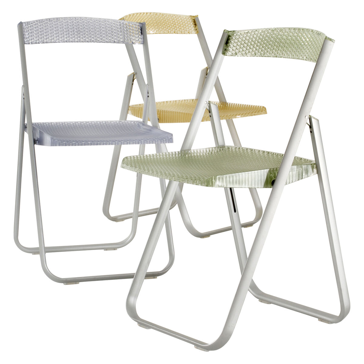 Honeycomb Folding chair - Polycarbonate & metal structure by Kartell Grey – image 3