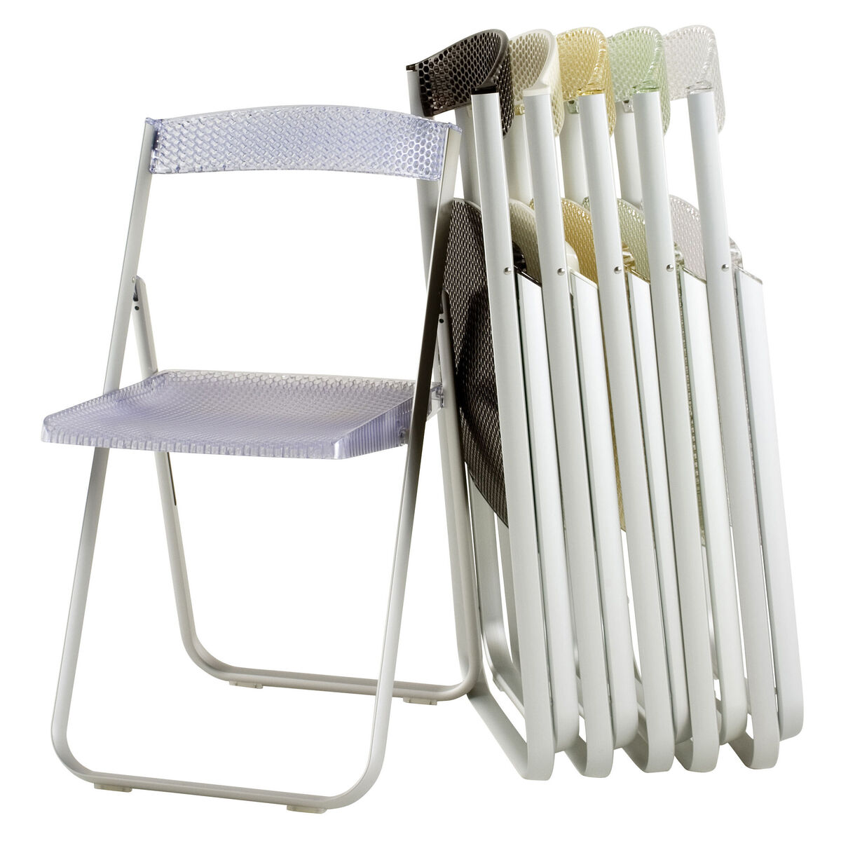 Honeycomb Folding chair - Polycarbonate & metal structure by Kartell Grey – image 4