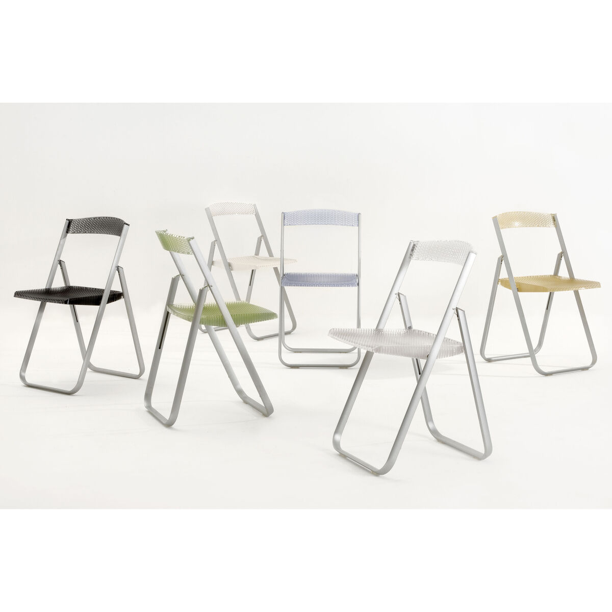 Honeycomb Folding chair - Polycarbonate & metal structure by Kartell Grey – image 5