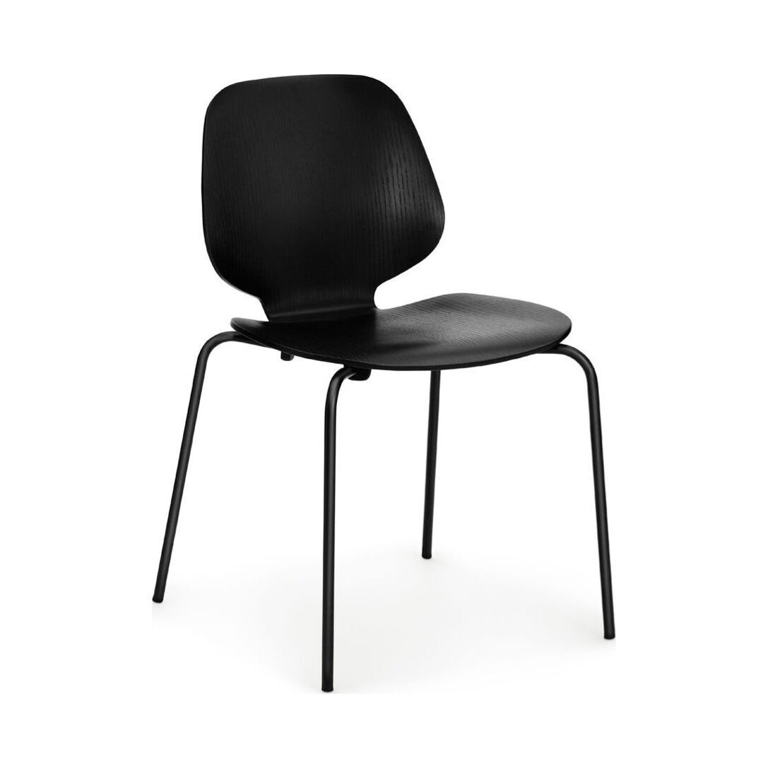 My Chair Stacking chair - Wood seat by Normann Copenhagen Black – image 1