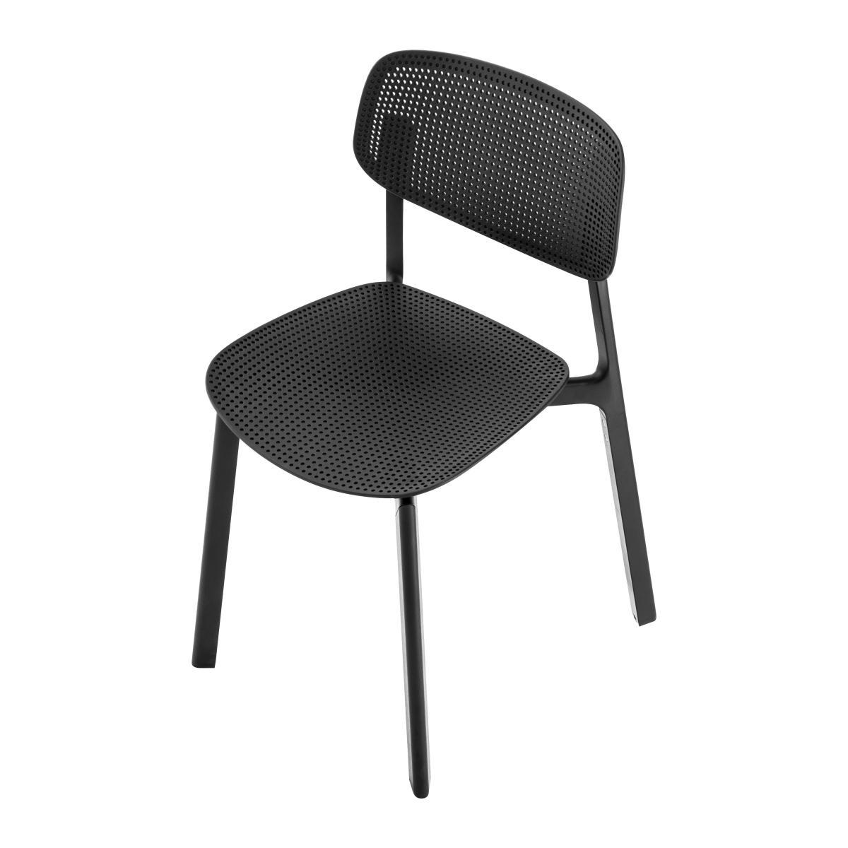 Colander Stacking chair - Perforated polypropylen by Kristalia Black – image 2