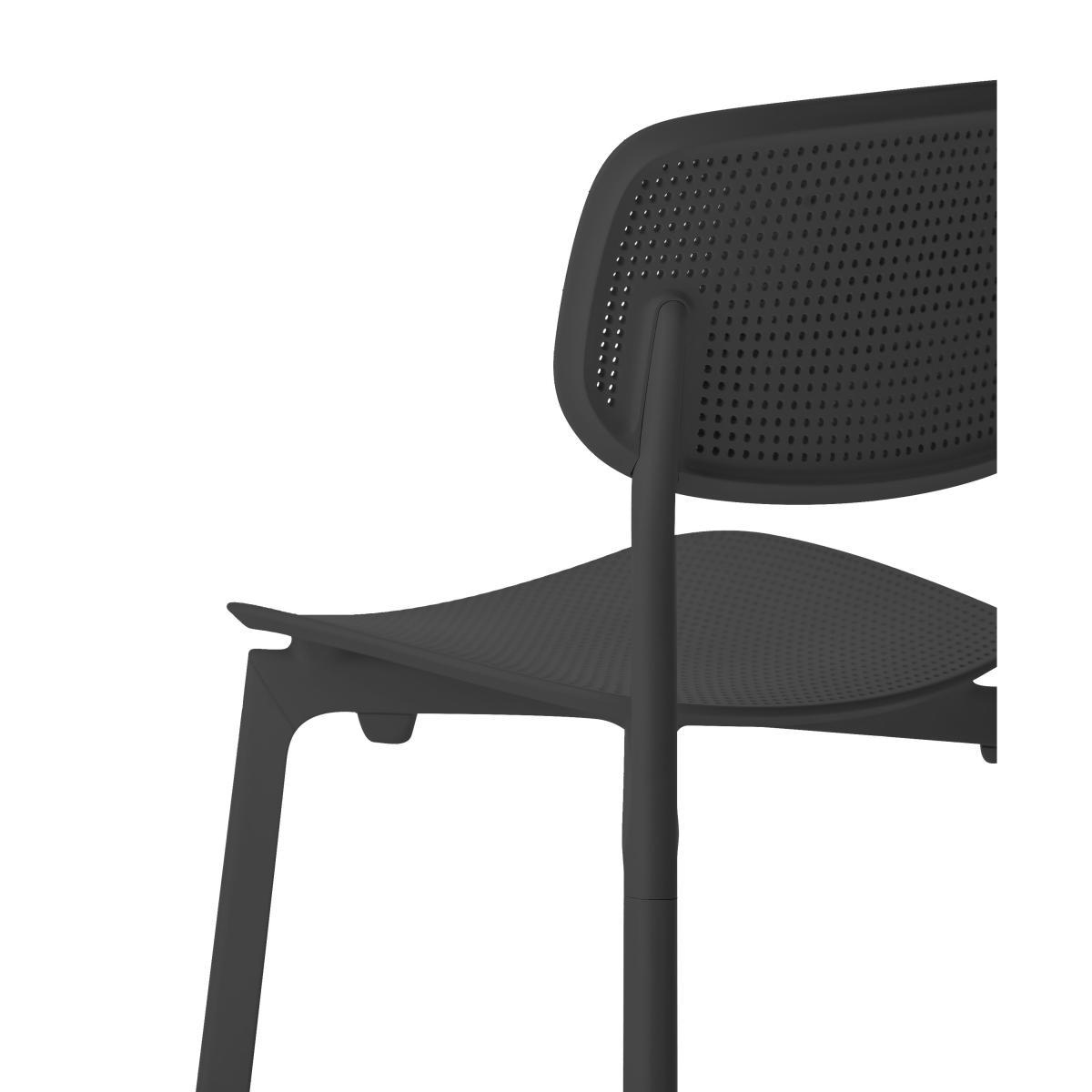 Colander Stacking chair - Perforated polypropylen by Kristalia Black – image 4