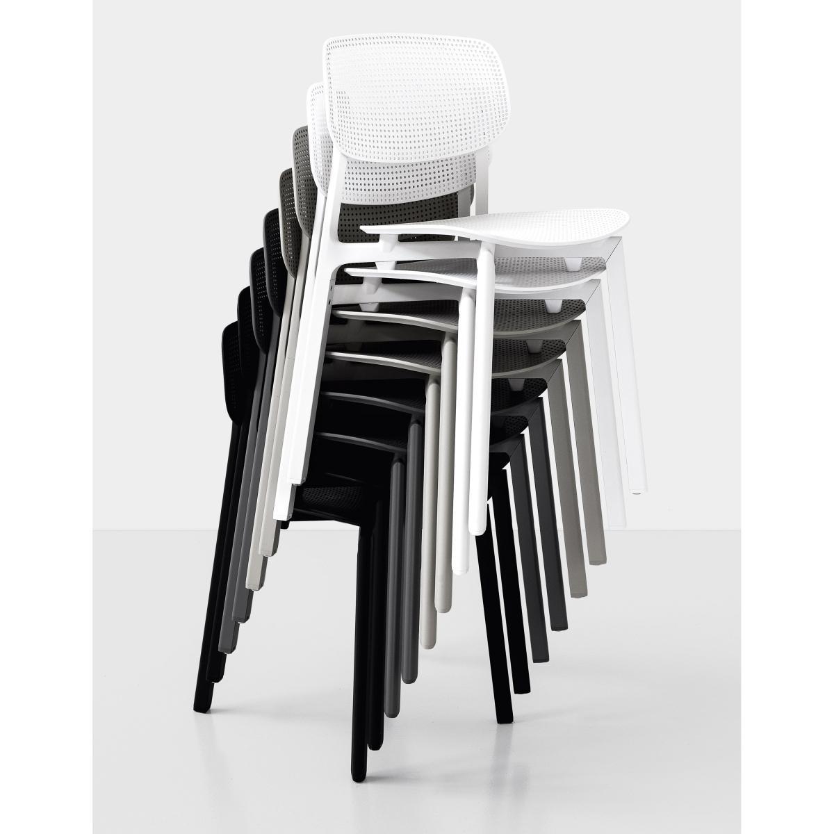Colander Stacking chair - Perforated polypropylen by Kristalia Black – image 7