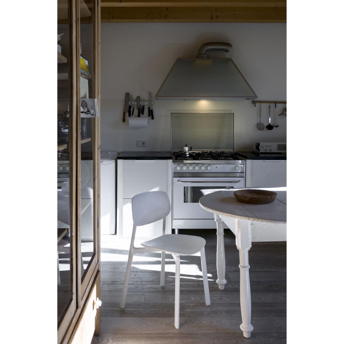 Colander Stacking chair - Perforated polypropylen by Kristalia Black – image 9