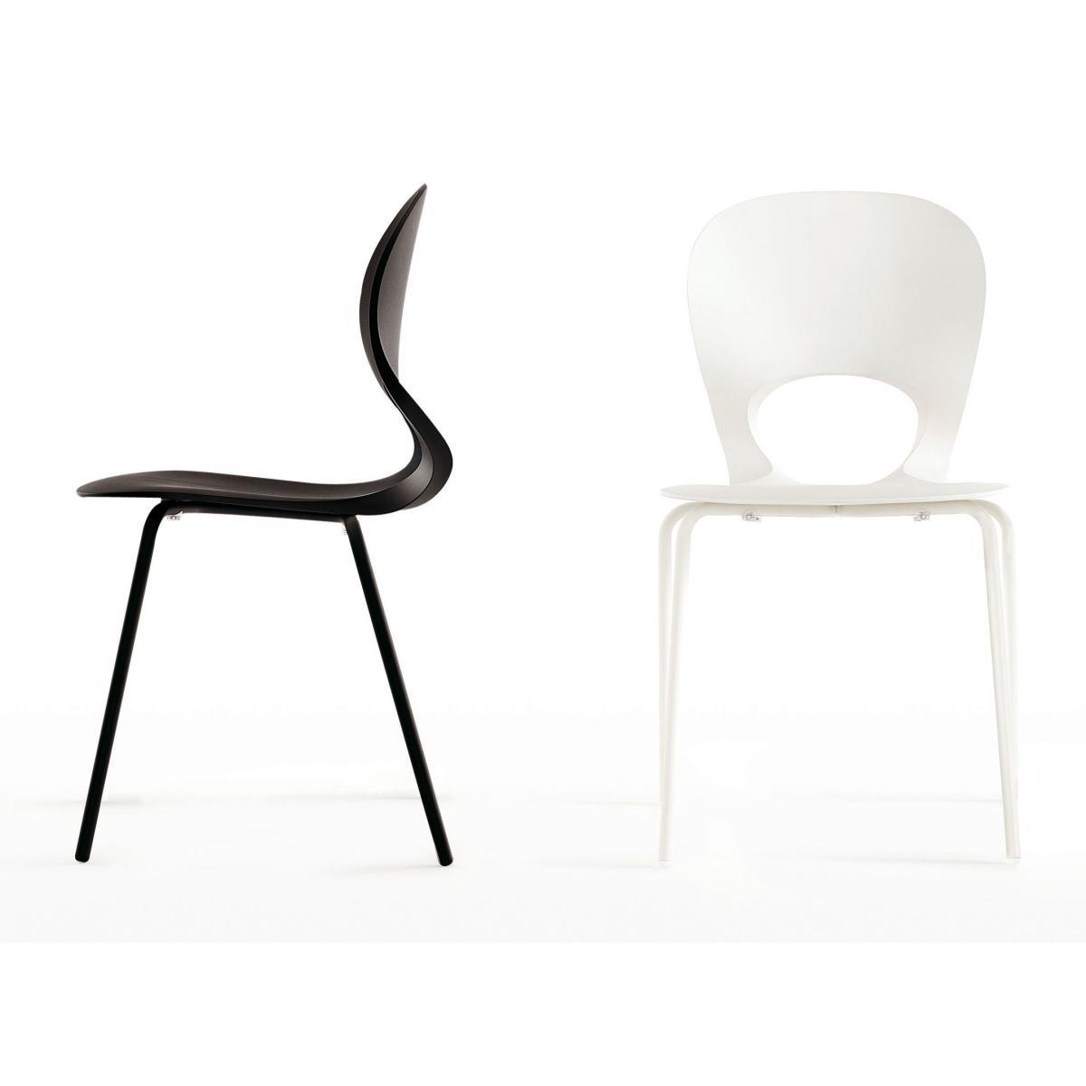 Pikaia Stacking chair - Plastic & metal legs by Kristalia Black – image 4