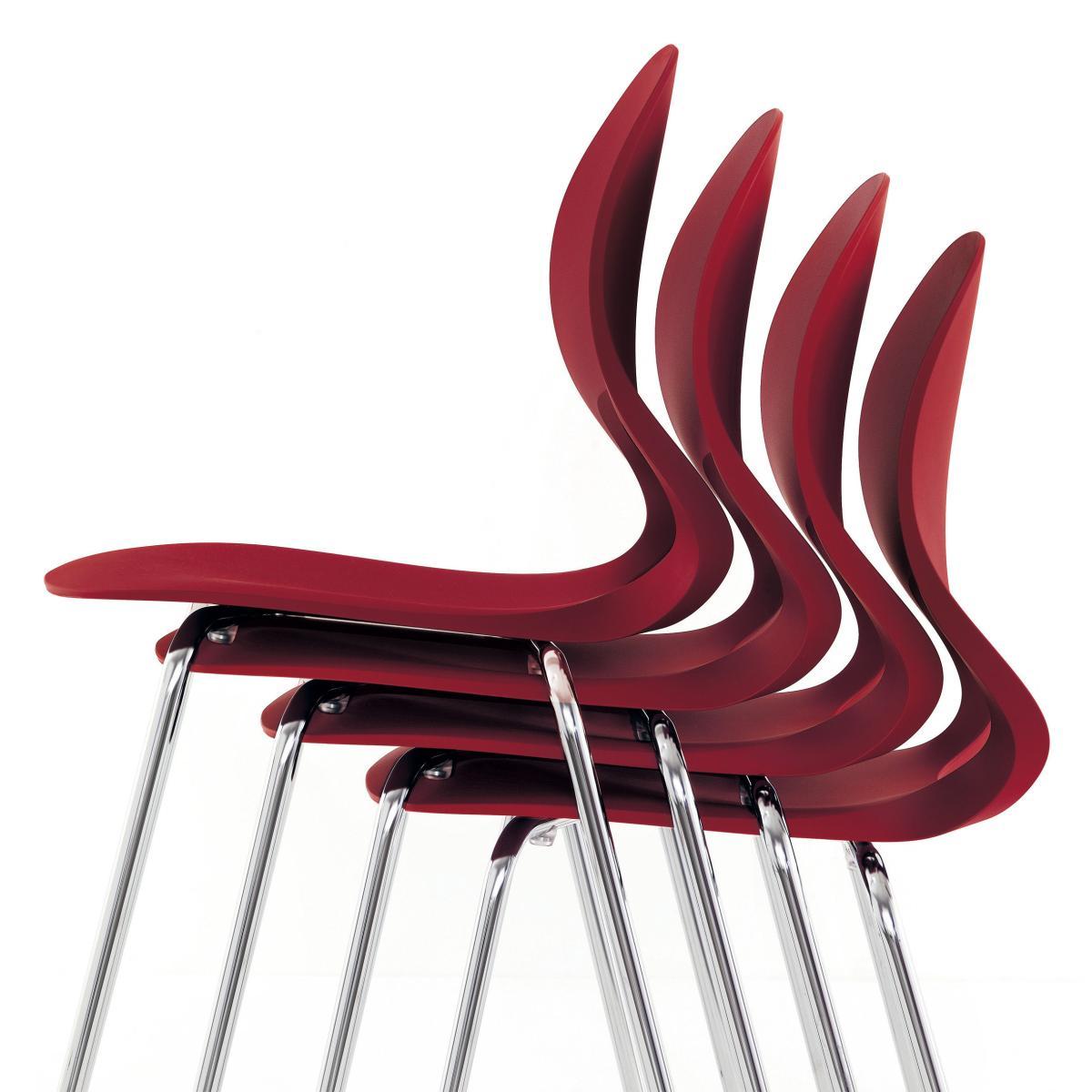 Pikaia Stacking chair - Plastic & metal legs by Kristalia Black – image 6