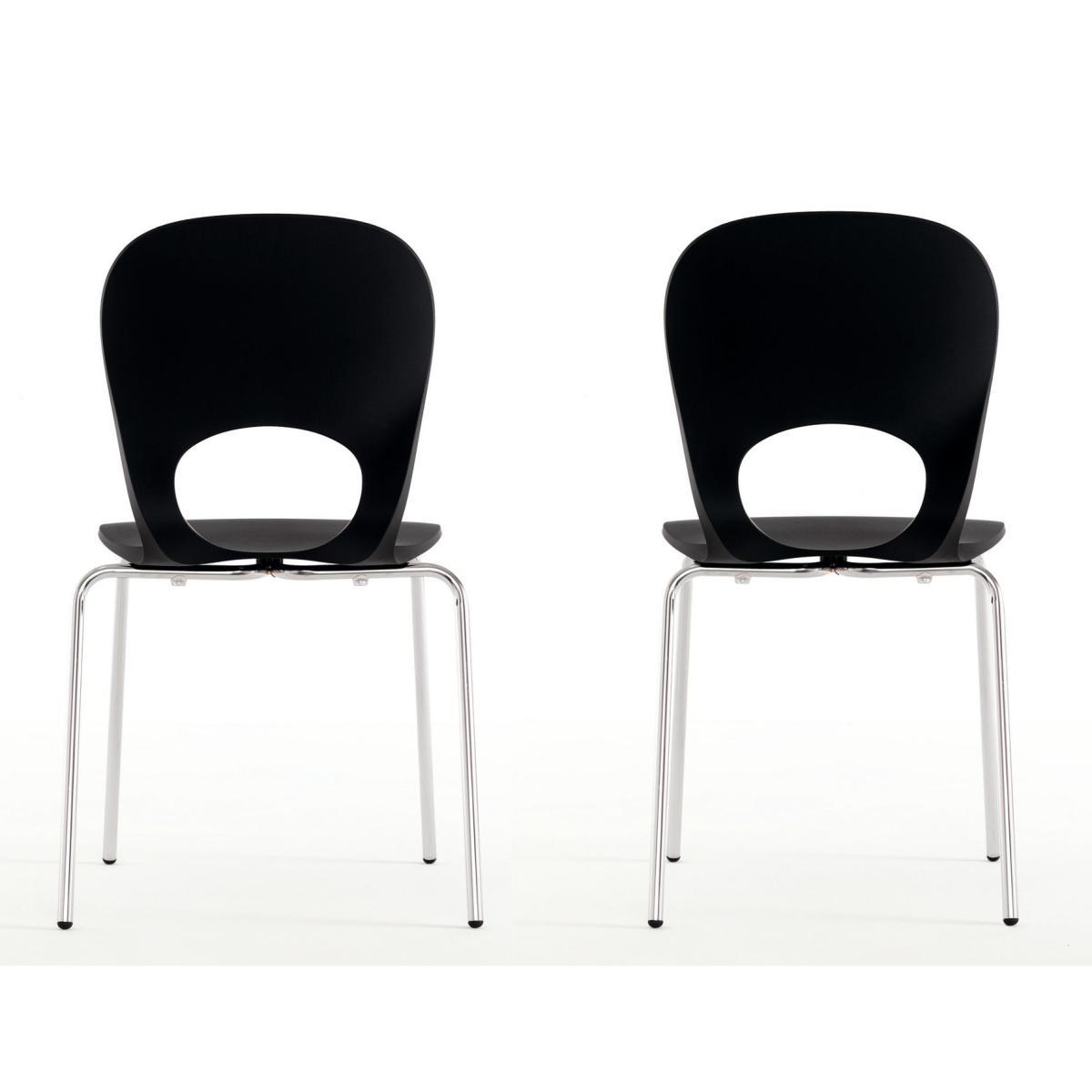 Pikaia Stacking chair - Plastic & metal legs by Kristalia Black – image 7