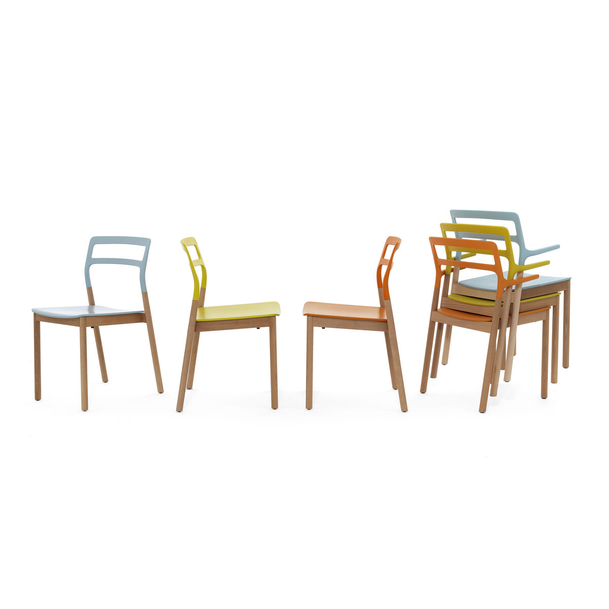 Florinda Stacking chair - Wood & plastic by De Padova White – image 3