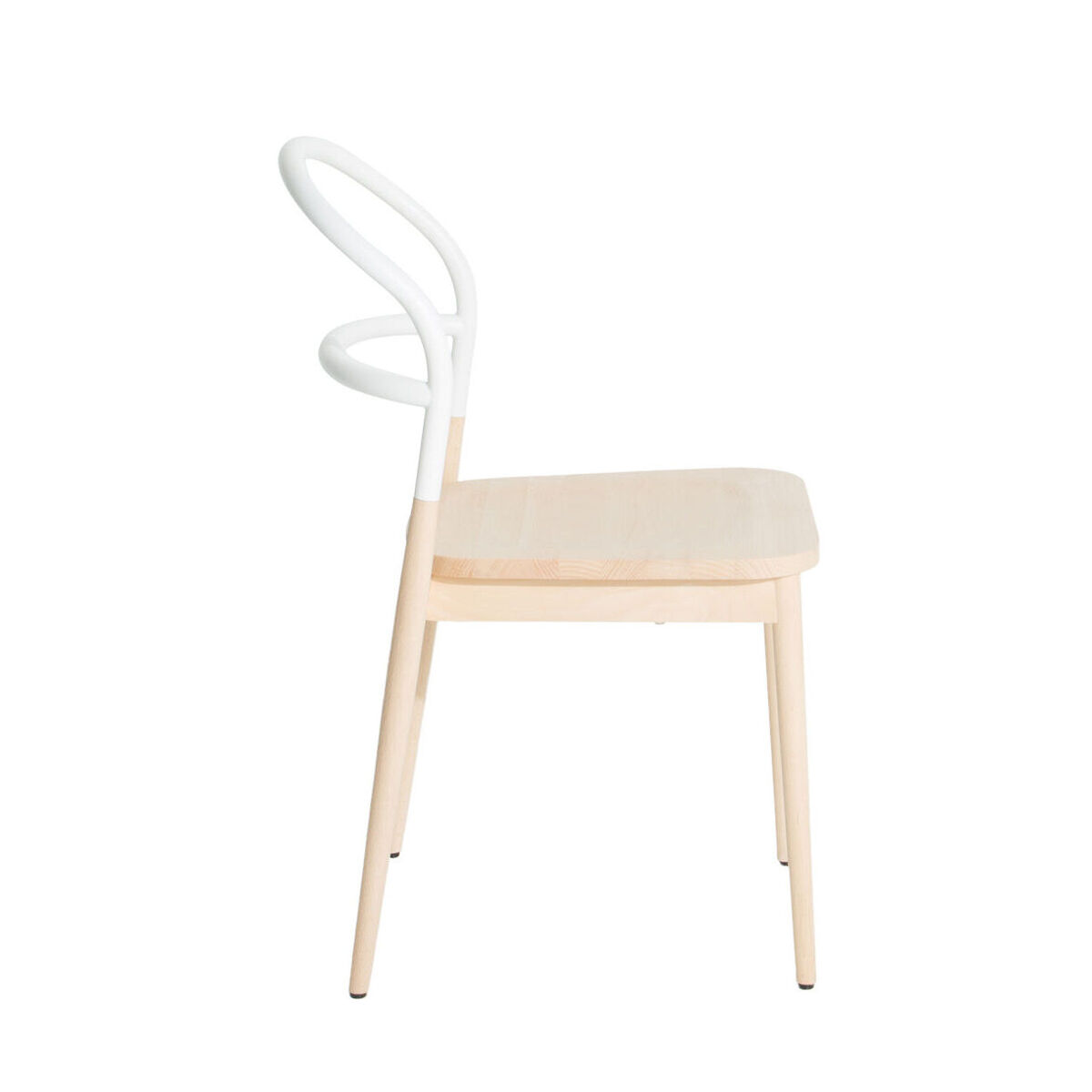 Dojo Chair - / Beech & steel by Petite Friture White/Natural wood – image 3