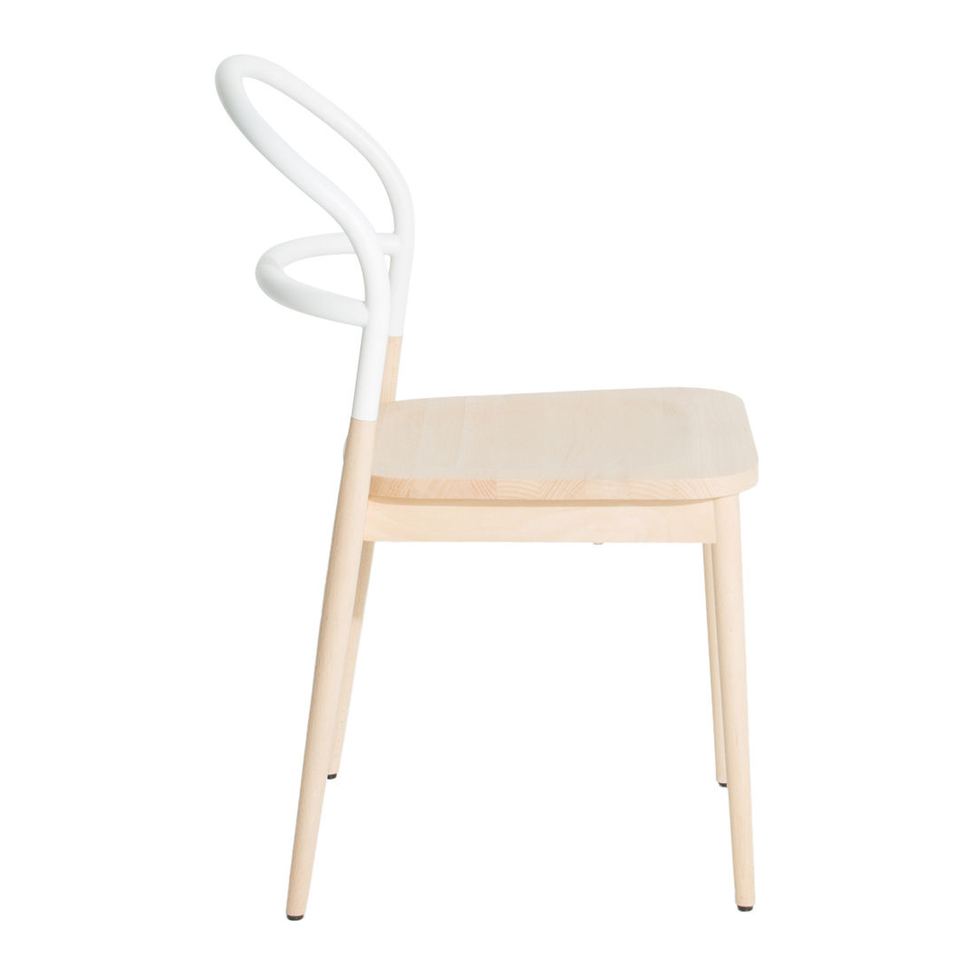 Dojo Chair - / Beech & steel by Petite Friture White/Natural wood – image 2