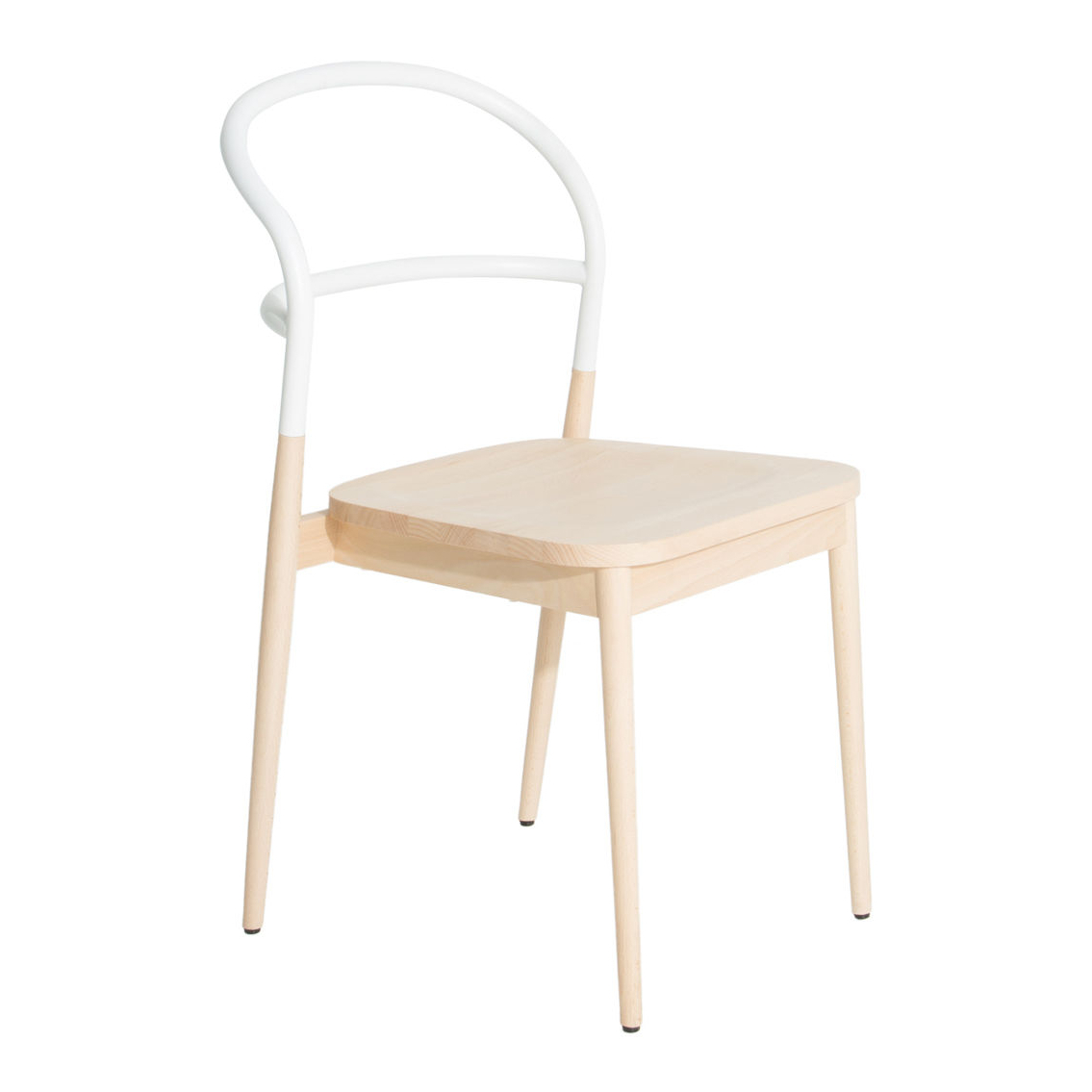 Dojo Chair - / Beech & steel by Petite Friture White/Natural wood – image 1