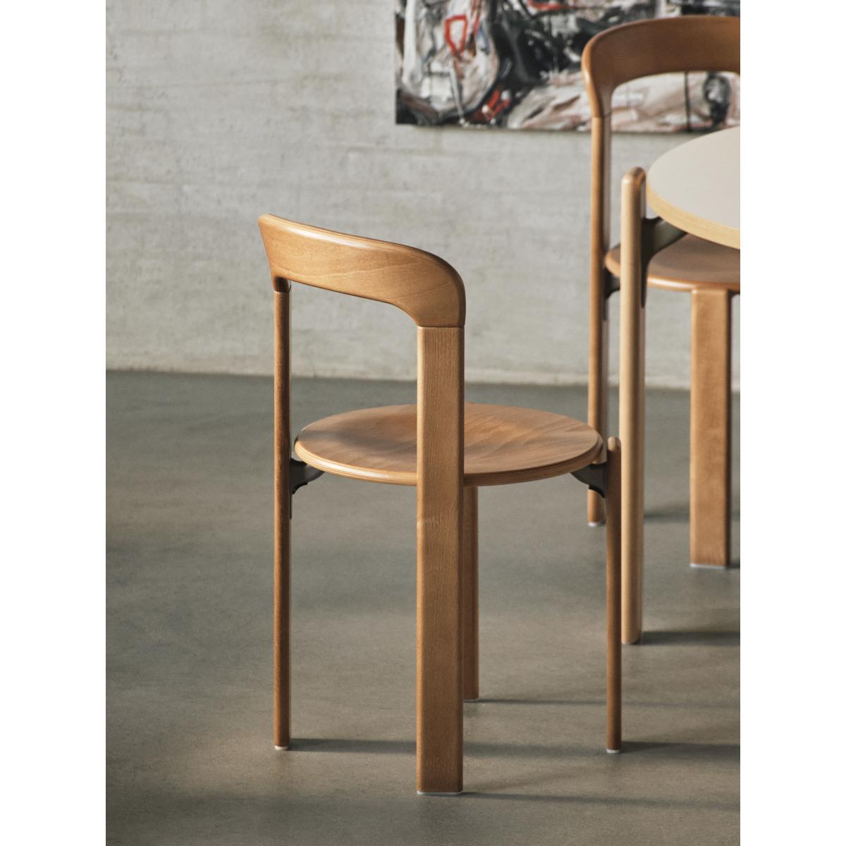 Rey Stacking chair - / By Bruno Rey x Dietiker, 1971 - Wood by Hay Natural wood – image 2