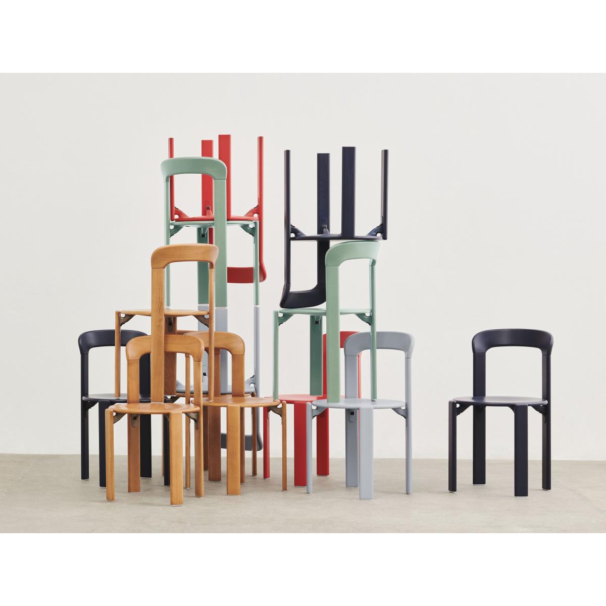 Rey Stacking chair - / By Bruno Rey x Dietiker, 1971 - Wood by Hay Natural wood – image 8