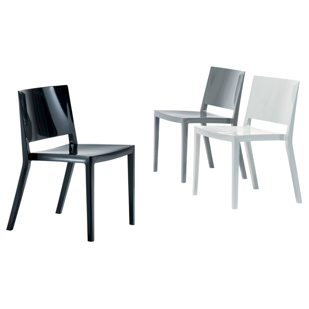 Lizz Stacking chair - Glossy version by Kartell Grey – image 3