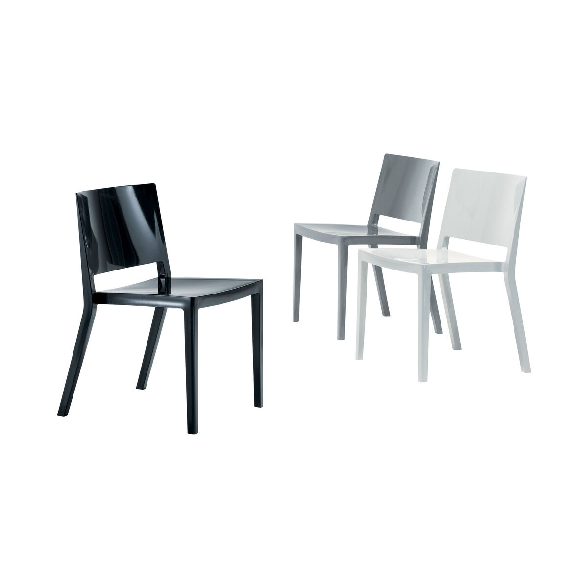 Lizz Stacking chair - Glossy version by Kartell Grey – image 2