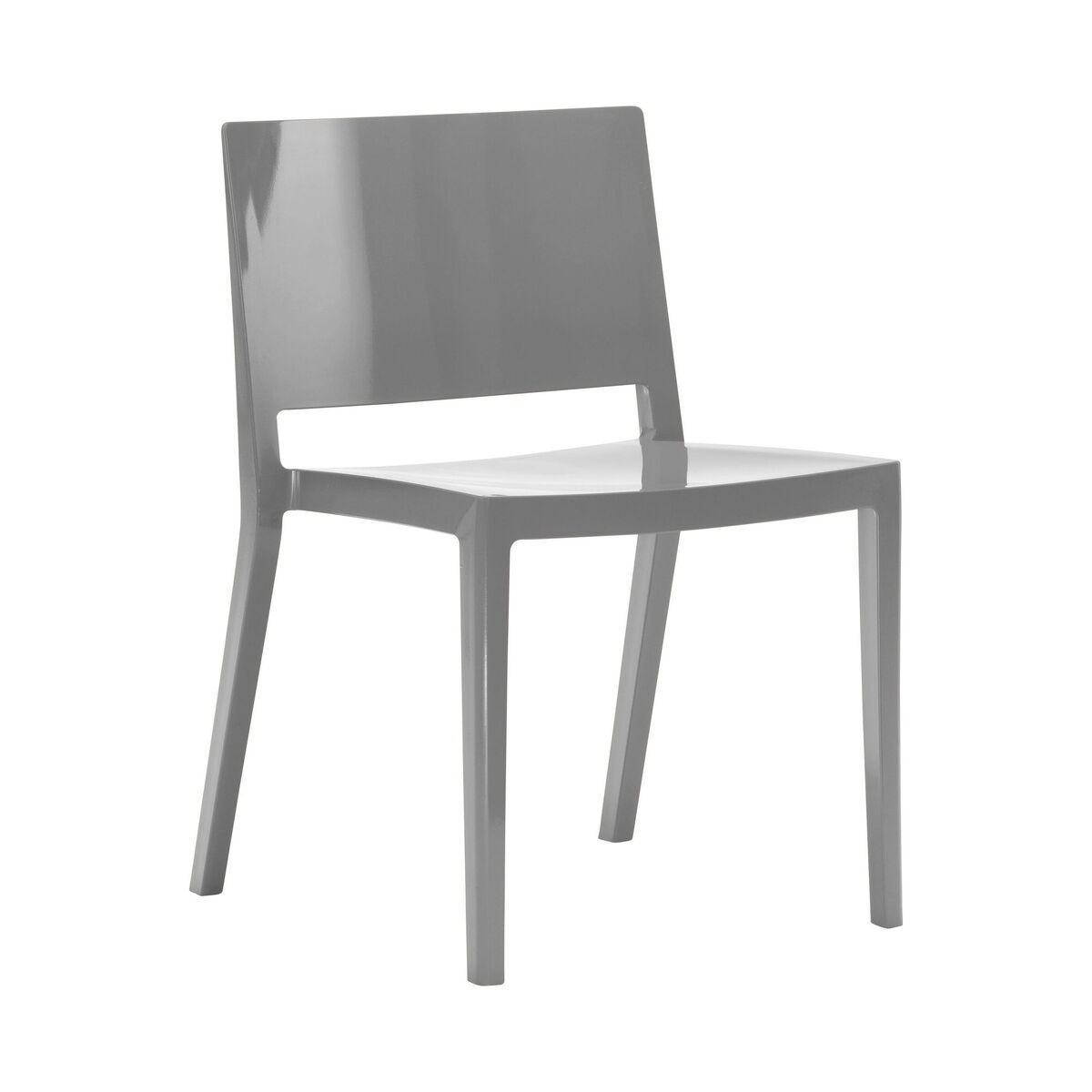 Lizz Stacking chair - Glossy version by Kartell Grey – image 1