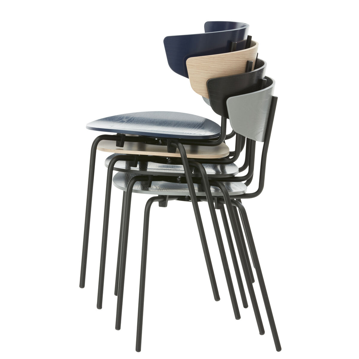 Herman Stacking chair - Wood & metal by Ferm Living Black – image 6