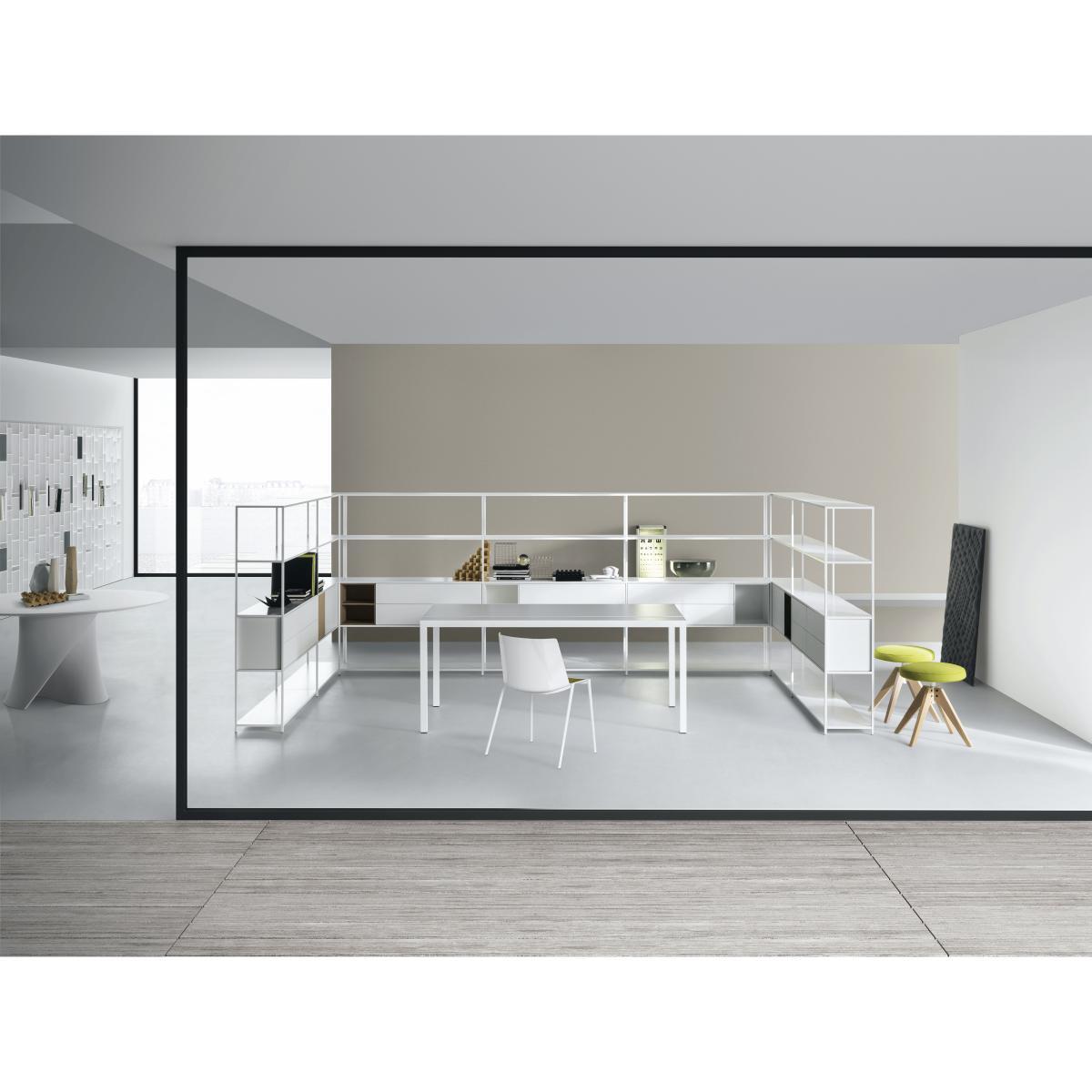 Aiku Stacking chair - / Metal square legs by MDF Italia White/Grey – image 7