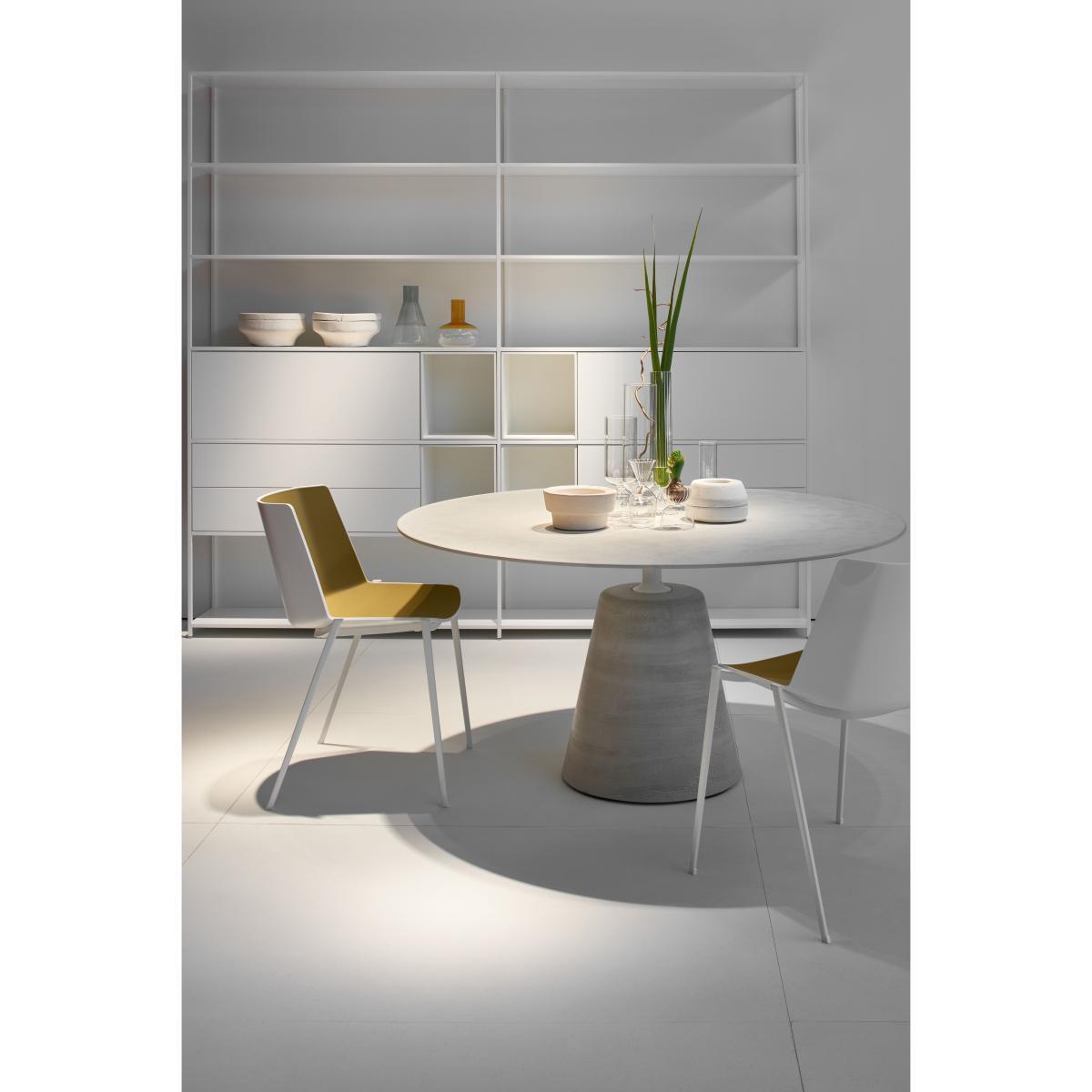 Aiku Stacking chair - / Metal square legs by MDF Italia White/Grey – image 8