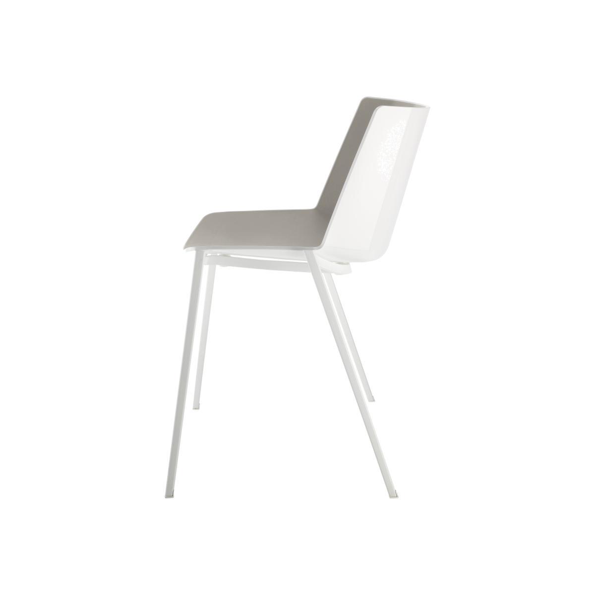 Aiku Stacking chair - / Metal square legs by MDF Italia White/Grey – image 1