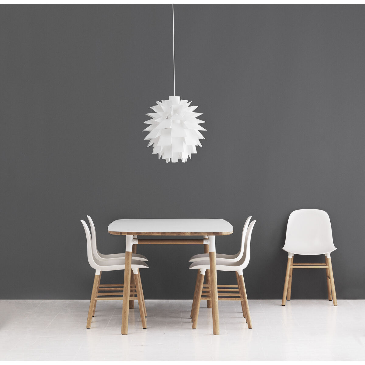Form Chair - Walnut leg by Normann Copenhagen White/Natural wood – image 4