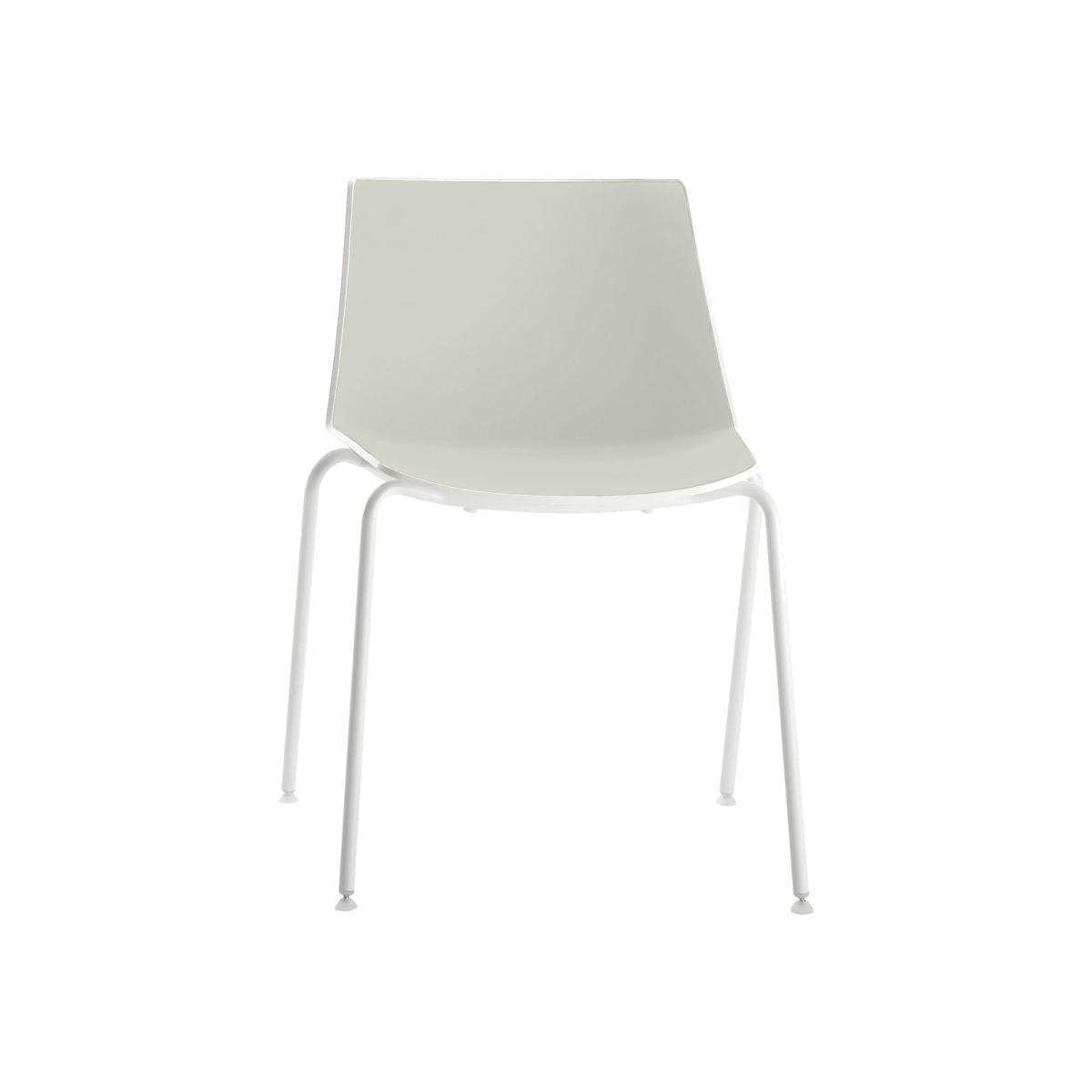 Aiku Stacking chair - / Metal round legs by MDF Italia White/Grey – image 1