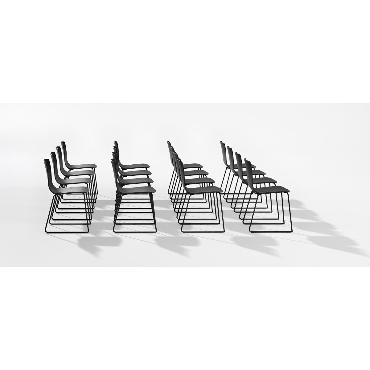 Aava Stackable chair - Aava Sledge leg by Arper Black – image 3