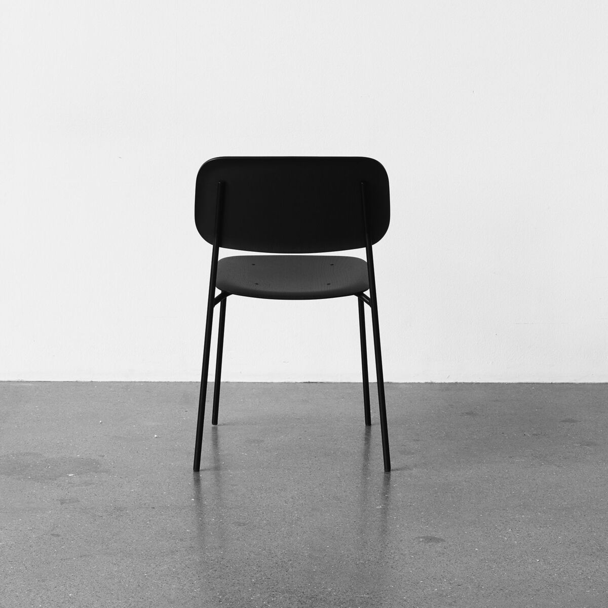 Soft Edge 10 Stacking chair - Metal & wood by Hay Black – image 3