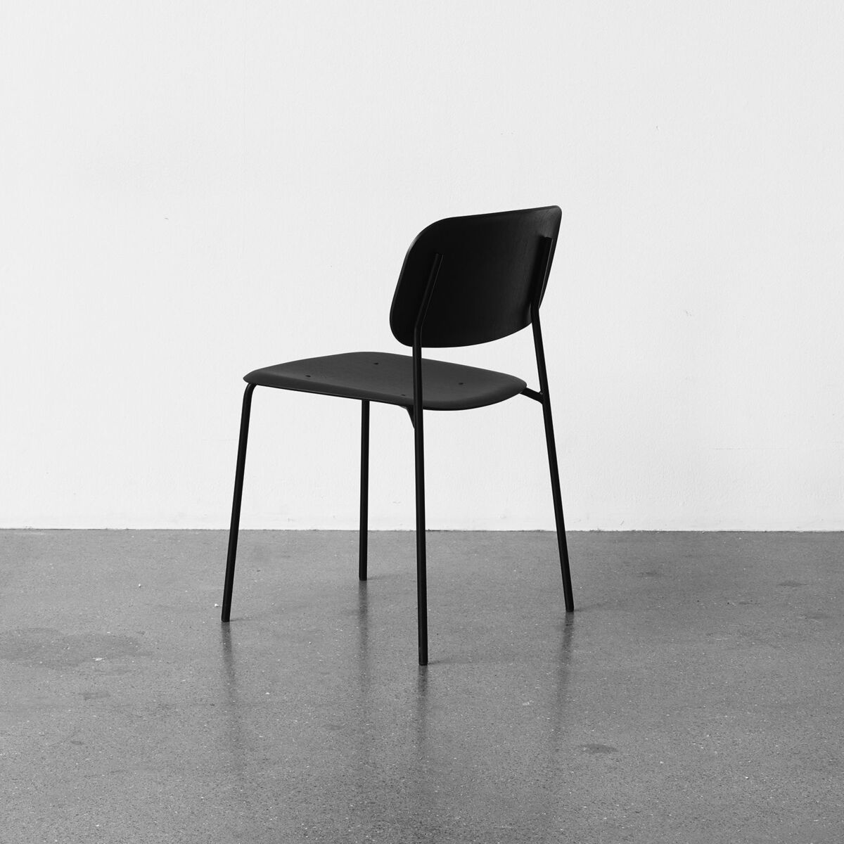 Soft Edge 10 Stacking chair - Metal & wood by Hay Black – image 4