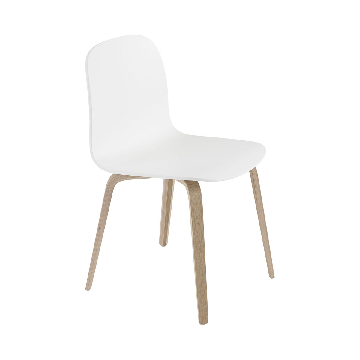 Visu Chair - / Wooden legs by Muuto White/Natural wood – image 1