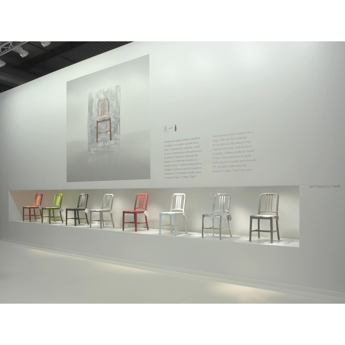 111 Navy chair Chair - Recycled plastic by Emeco Grey – image 16