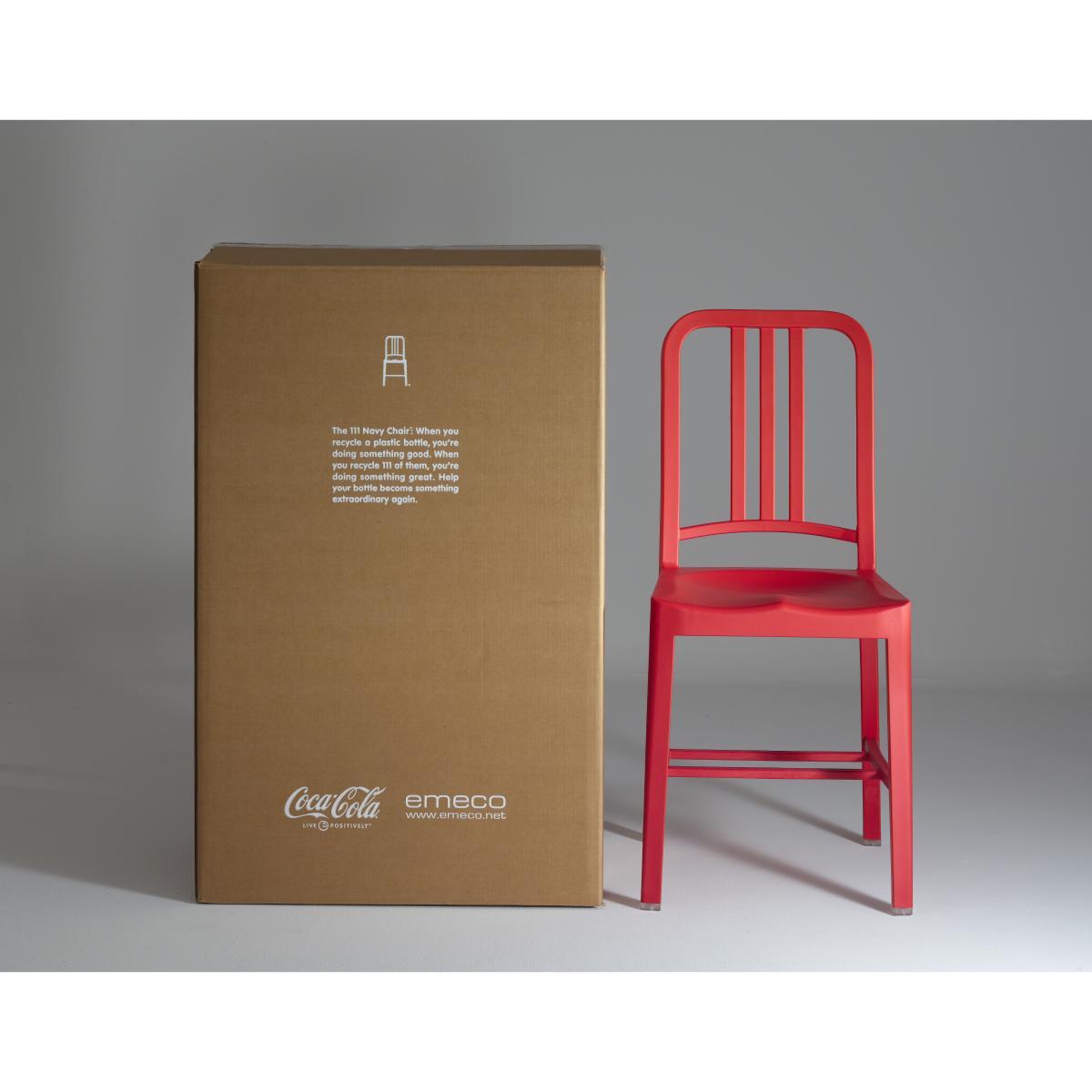 111 Navy chair Chair - Recycled plastic by Emeco Grey – image 7