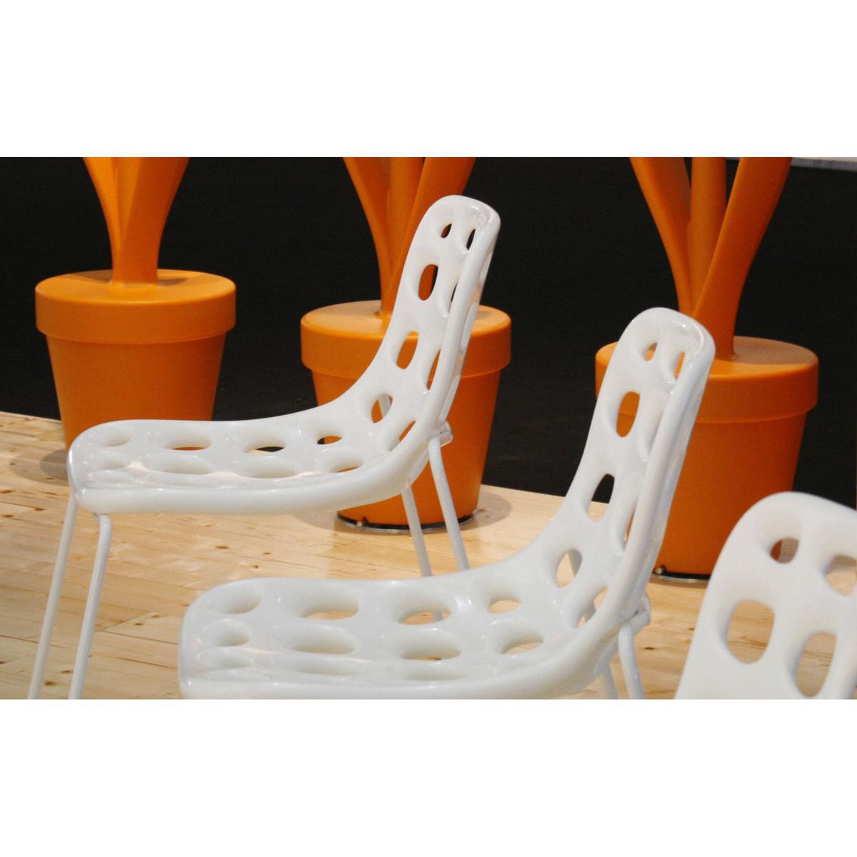 Chips Stacking chair - Plastic & metal legs by MyYour White – image 2