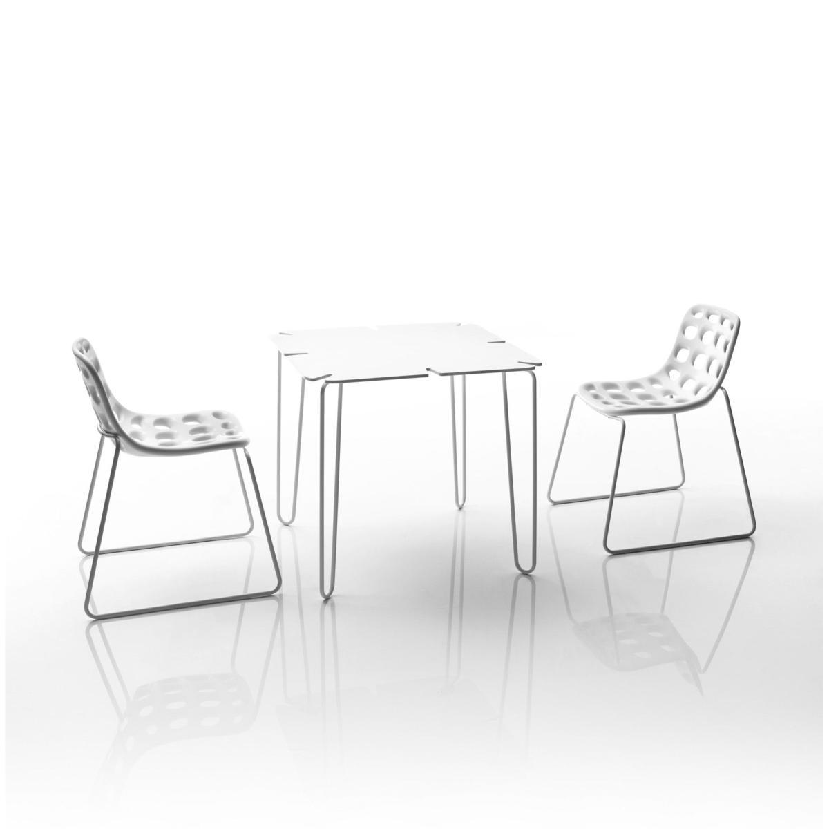 Chips Stacking chair - Plastic & metal legs by MyYour White – image 3