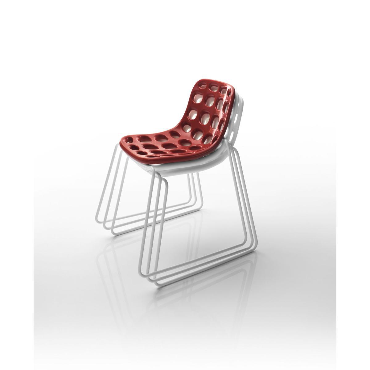Chips Stacking chair - Plastic & metal legs by MyYour White – image 5