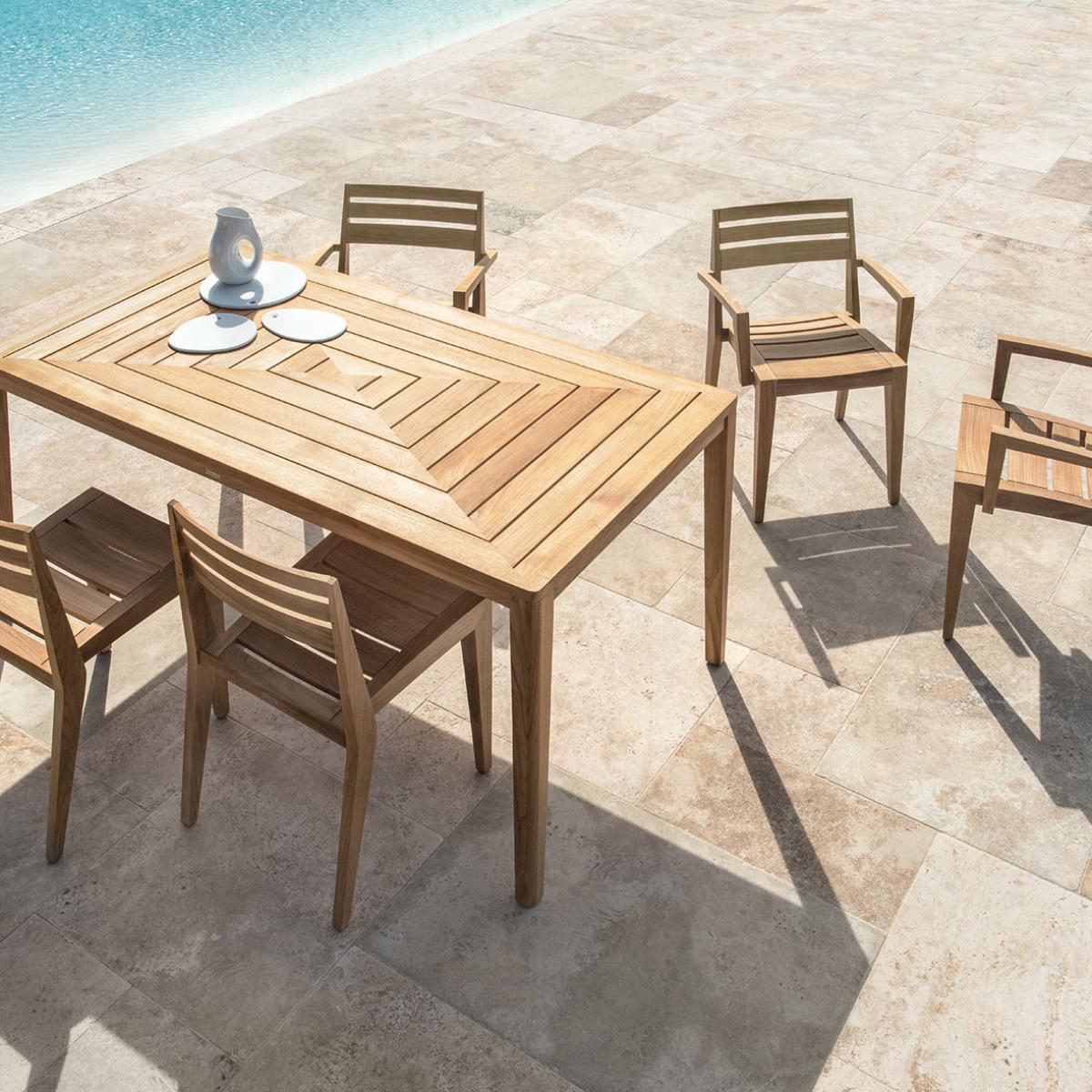 Ribot Dining chair natural wood wood / FSC-certified teak - Ethimo – image 3
