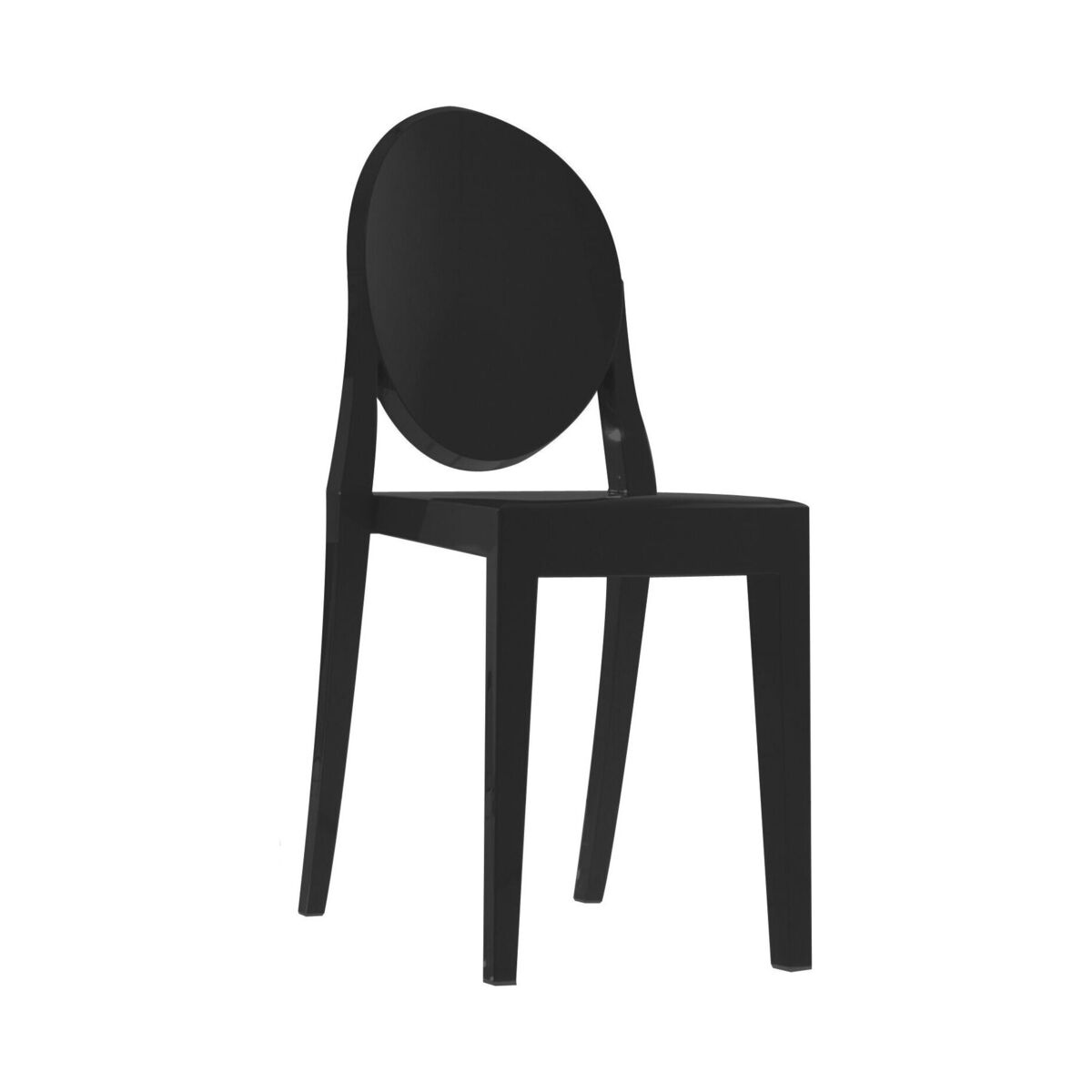 Victoria Ghost Stacking chair - opaque/ Polycarbonate by Kartell Black – image 1