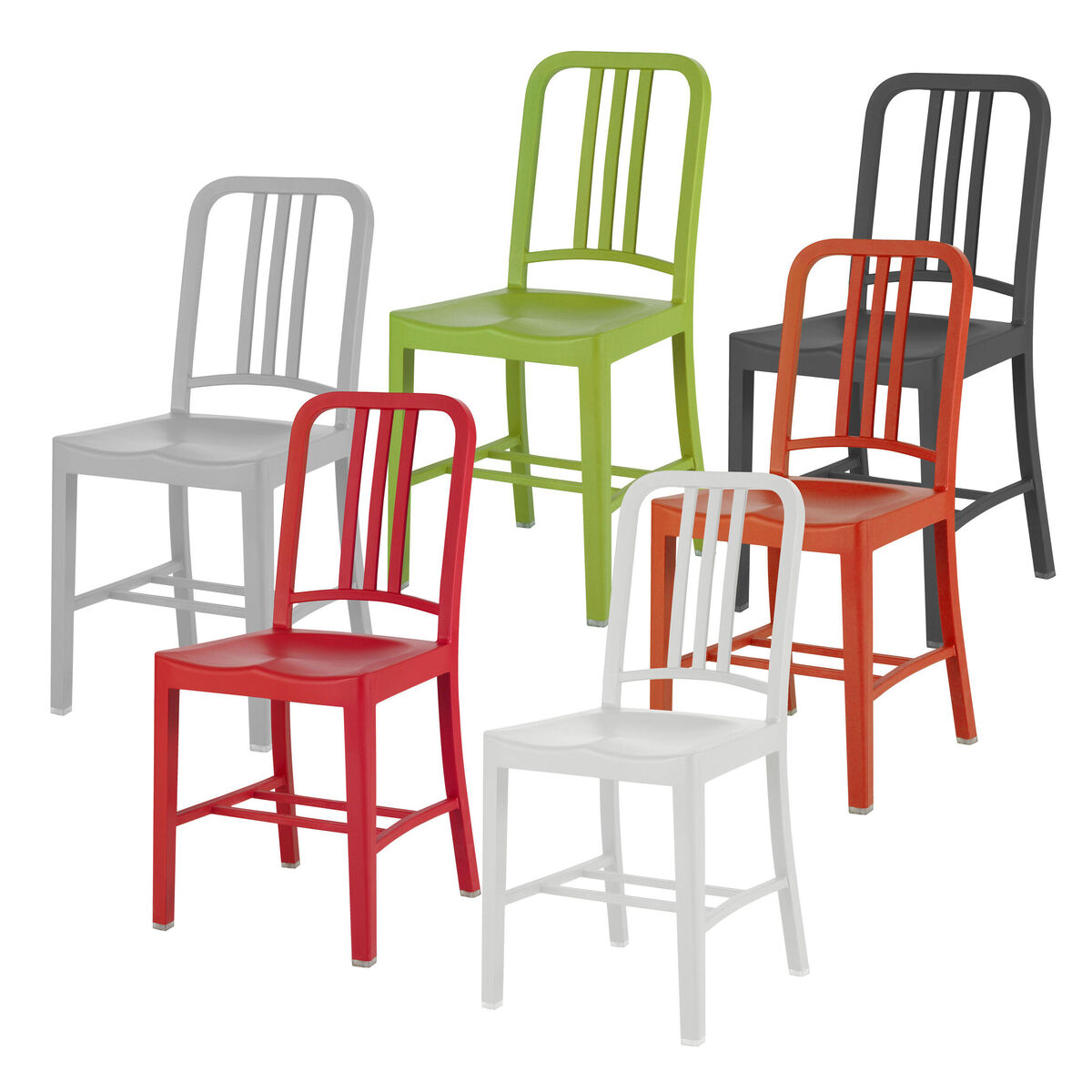 111 Navy chair Chair - Recycled plastic by Emeco White – image 2