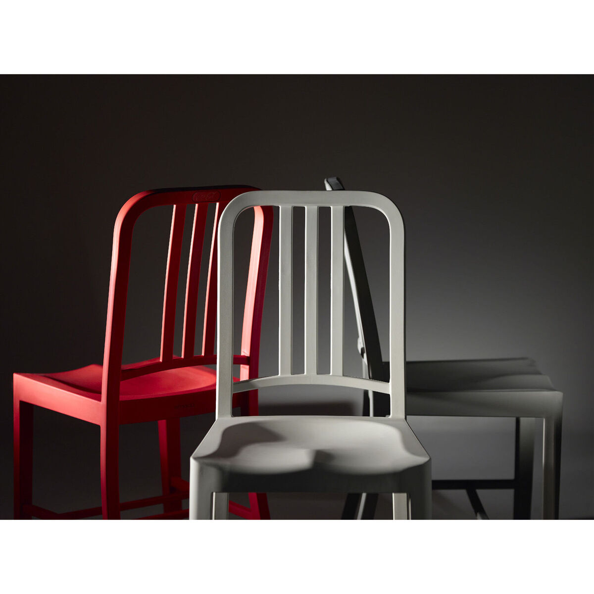 111 Navy chair Chair - Recycled plastic by Emeco White – image 11