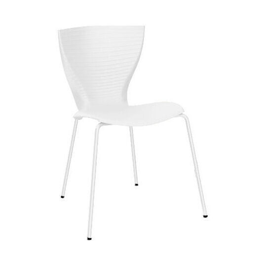 Gloria Stacking chair - Plastic & metal legs by Slide White
