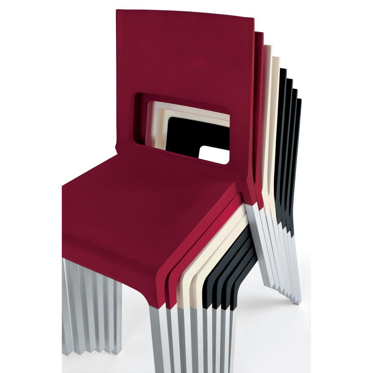Face Stacking chair - Plastic & metal legs by Kristalia Black – image 2