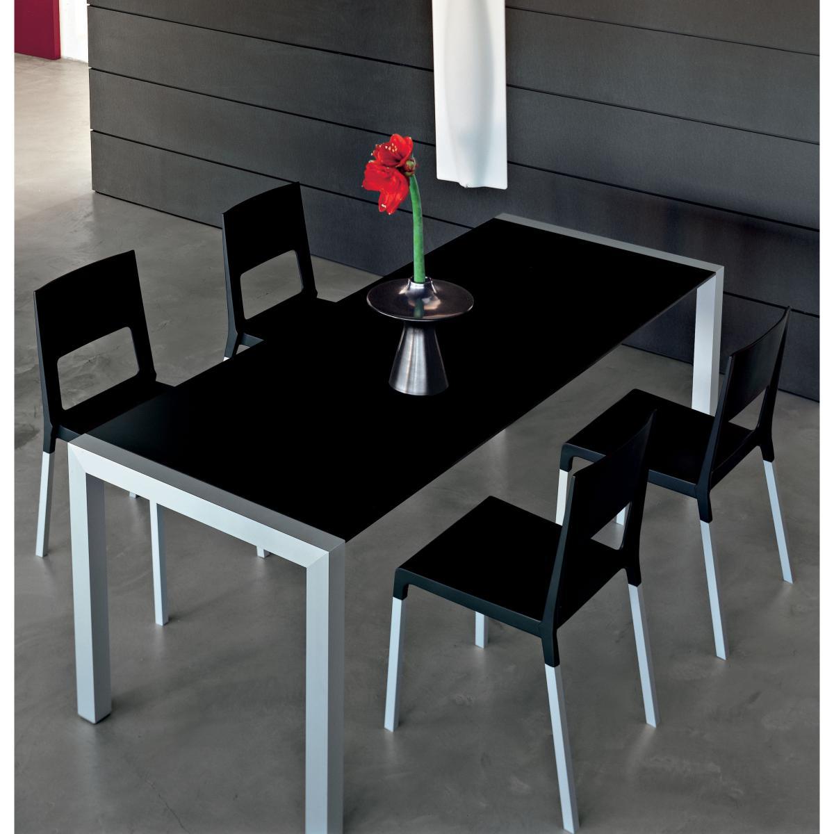 Face Stacking chair - Plastic & metal legs by Kristalia Black – image 3