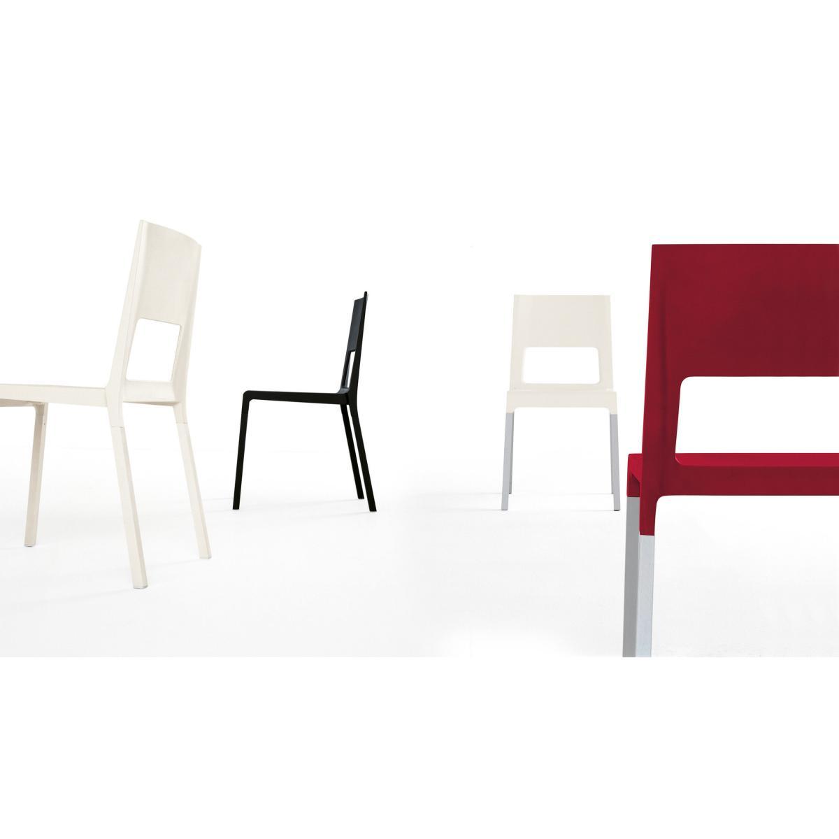 Face Stacking chair - Plastic & metal legs by Kristalia Black – image 4