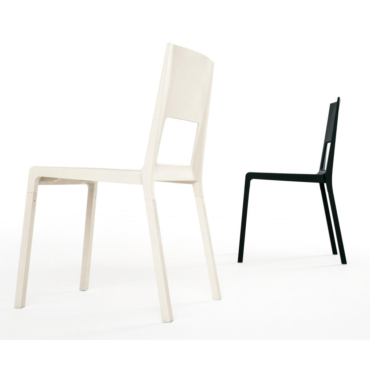 Face Stacking chair - Plastic & metal legs by Kristalia Black – image 5