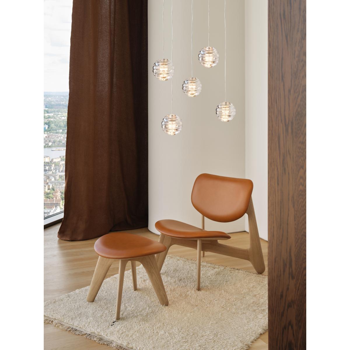Tom Dixon Slab lounge chair upholstered seat Natural oak-cognac leather – image 4