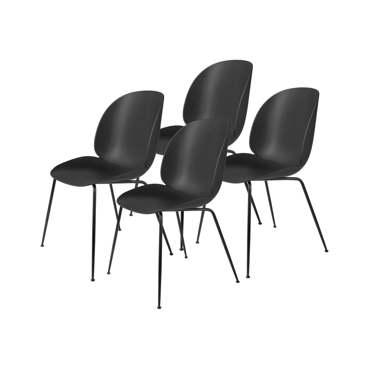 Gubi Beetle chair black legs 4-pack black