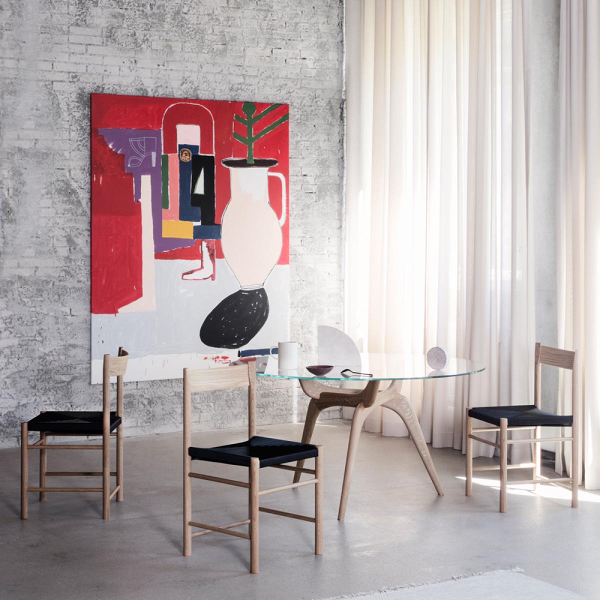 Brdr. Krüger F-chair Black ash black woven seat – image 5